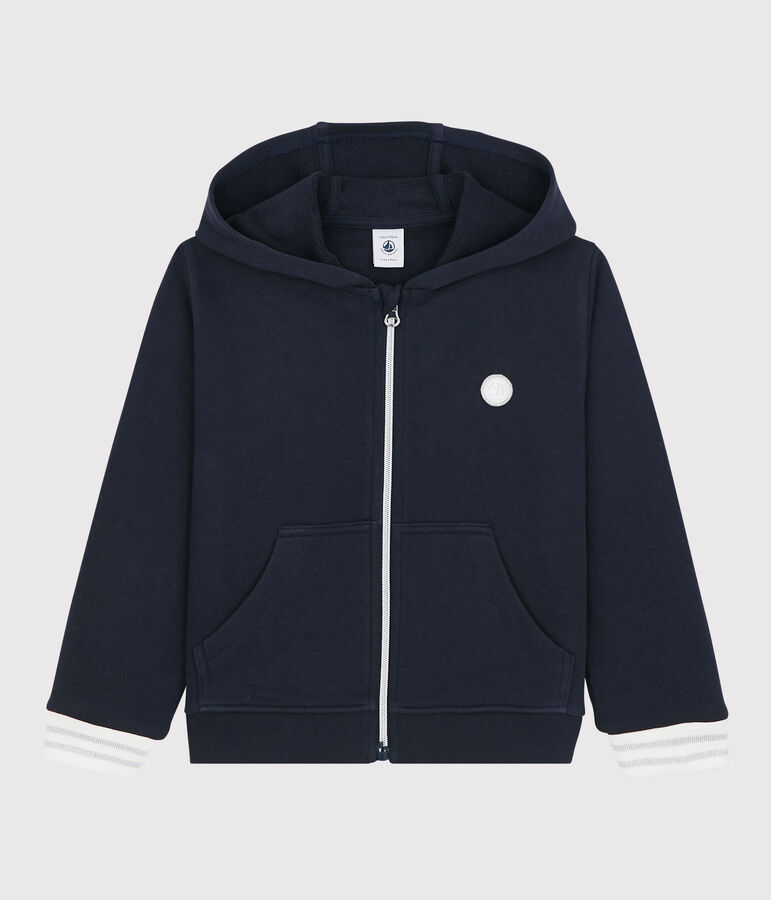 Sweatshirt &agrave; capuche en molleton enfant fille bleu SMOKING