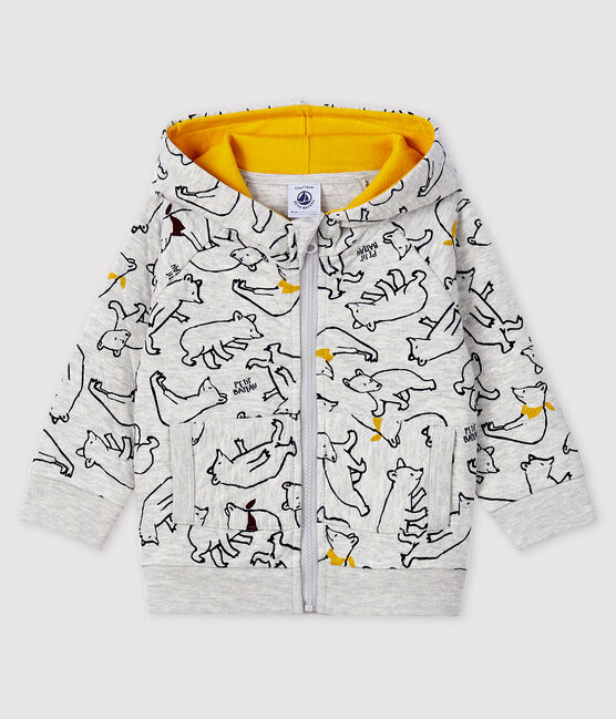 Sweatshirt à capuche bébé garçon gris BELUGA/blanc MULTICO