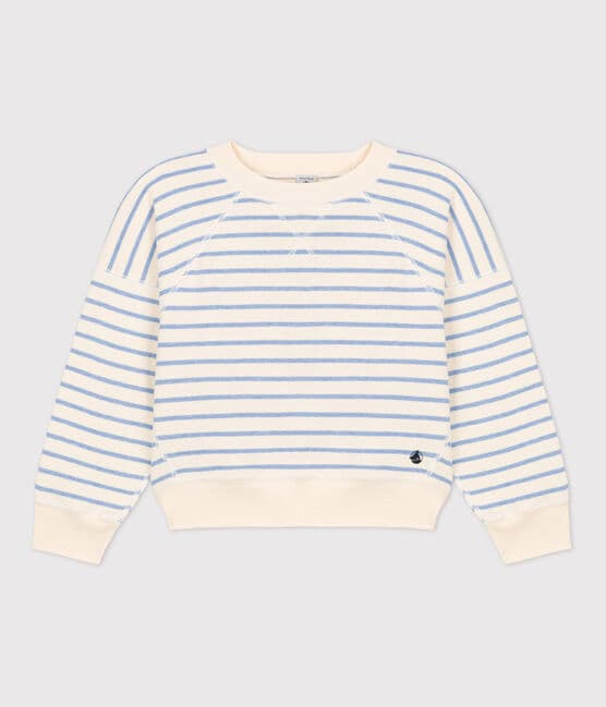Sweatshirt en coton enfant fille / garçon blanc AVALANCHE/ SKY CHINE