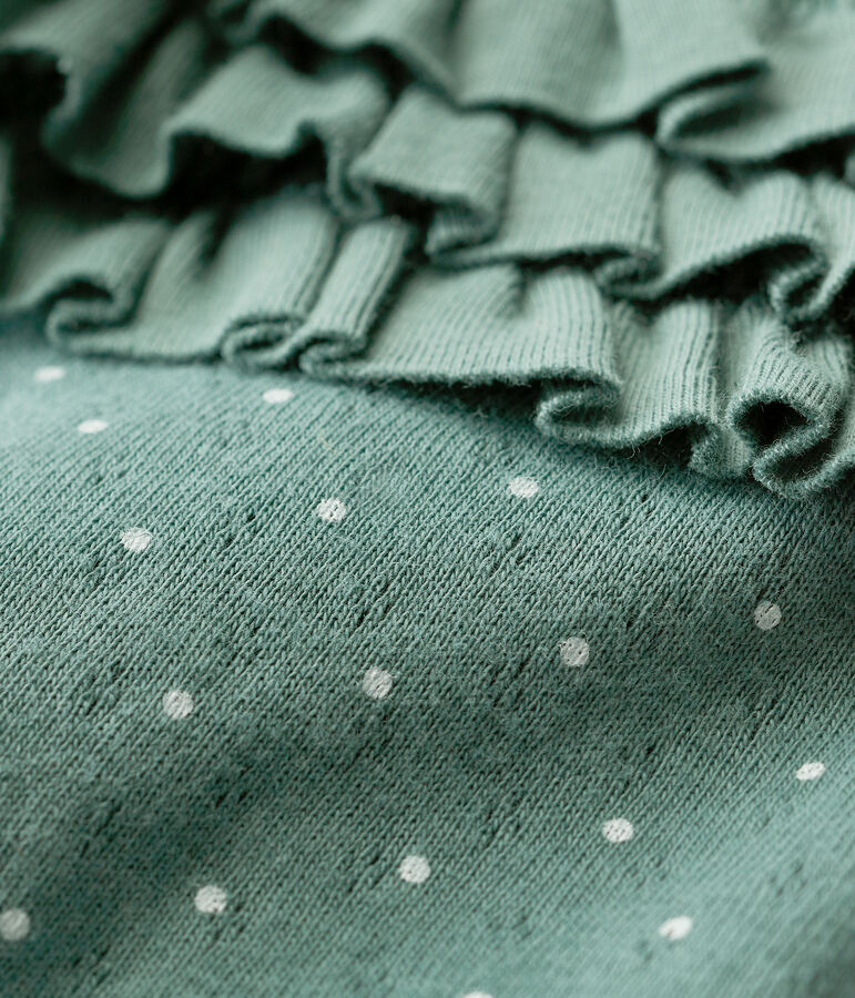 Legging imprim&eacute;e en coton b&eacute;b&eacute; fille vert VALLEE/blanc MARSHMALLOW