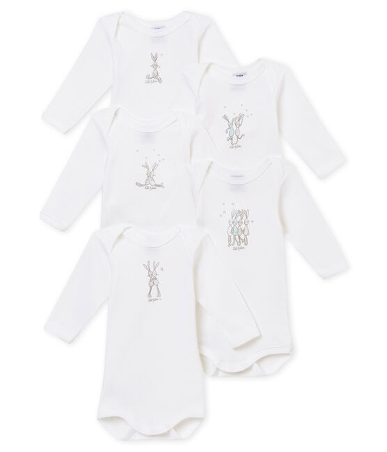 Lot de 5 bodies manches longues bébé mixte variante 1