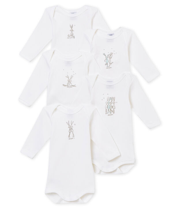 Lot de 5 bodies manches longues b&eacute;b&eacute; mixte multicouleur