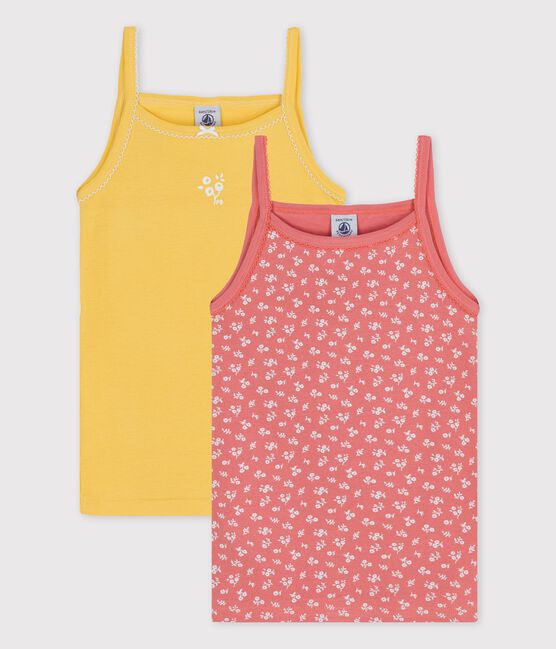 Lot de 2 chemises à bretelles fleuri petite fille en coton variante 1