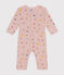 Pyjama sans pieds imprimé en coton bébé rose SALINE/blanc MULTICO