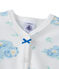 Dors bien bébé fille en velours imprimé blanc LAIT/bleu BLEU/ MULTICO