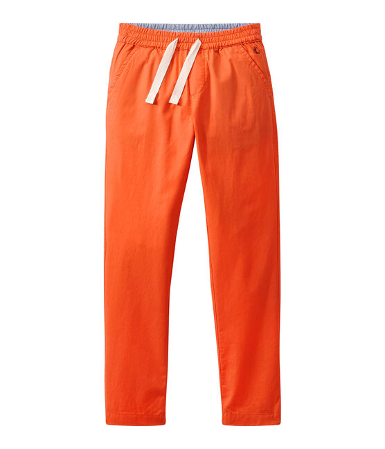 Pantalon garçon à ceinture élastiquée orange ORIENT
