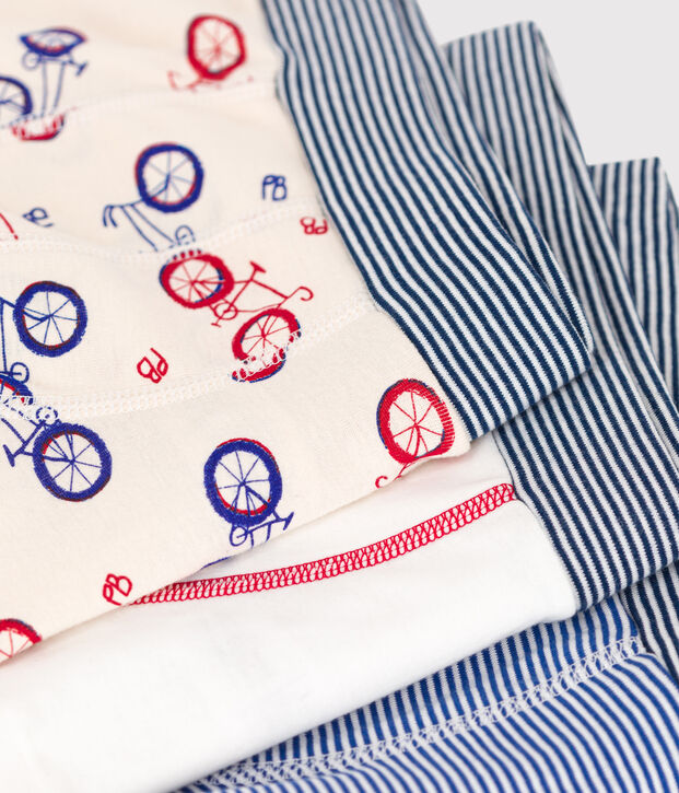 Lot de 3 boxers velo petit gar&ccedil;on en coton multicouleur