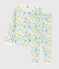 Pyjama à fleurs aquarellées petite fille en molleton blanc MARSHMALLOW/blanc MULTICO