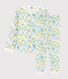 Pyjama à fleurs aquarellées petite fille en molleton