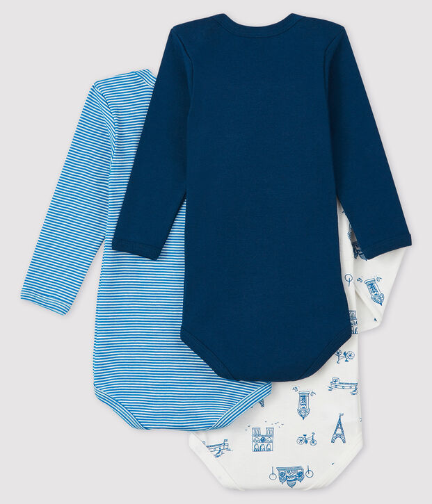 Lot de 3 bodies manches longues b&eacute;b&eacute; gar&ccedil;on multicouleur