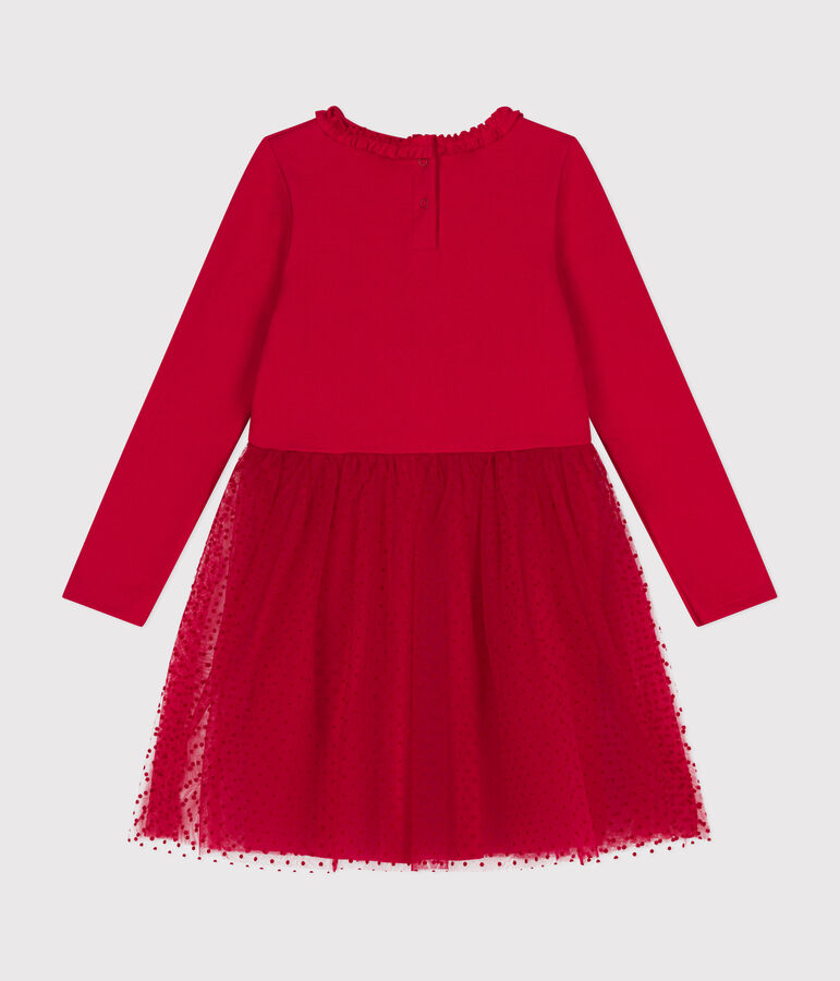 Robe en jersey lourd et tulle enfant fille COULIS