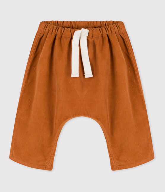 Pantalon bébé en velours côtelé marron ECUREUIL