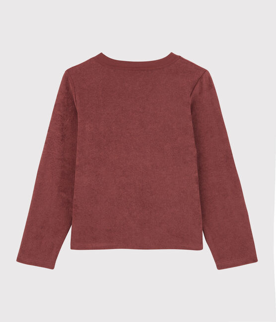 Cardigan en bouclette éponge enfant fille marron OMBRIE