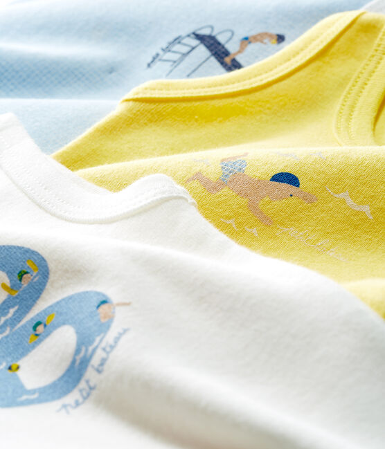 Lot De 3 Bodies Manches Longues Bébé Garçon - Petit Bateau