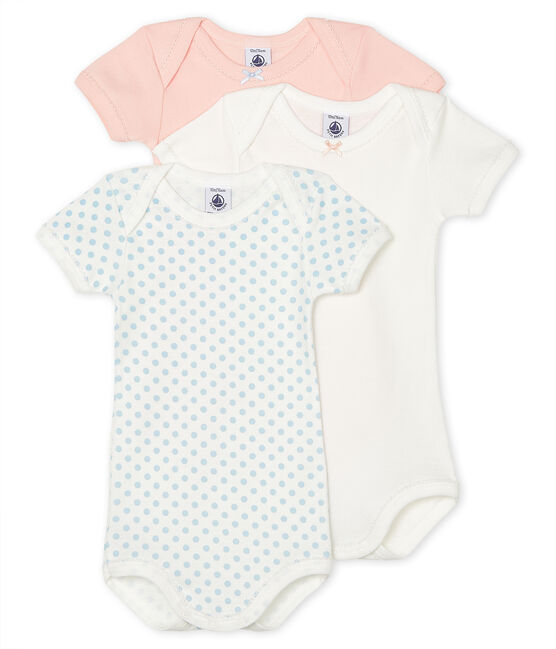 Trio de bodies manches courtes bébé fille variante 1