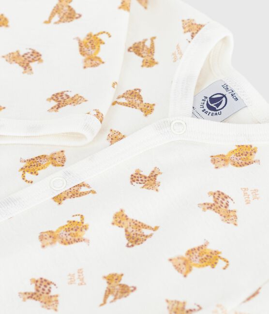 Pyjama bébé en coton sans pieds imprimé MARSHMALLOW/ CAJOU