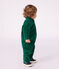 Combinaison longue b&eacute;b&eacute; en velours uni vert