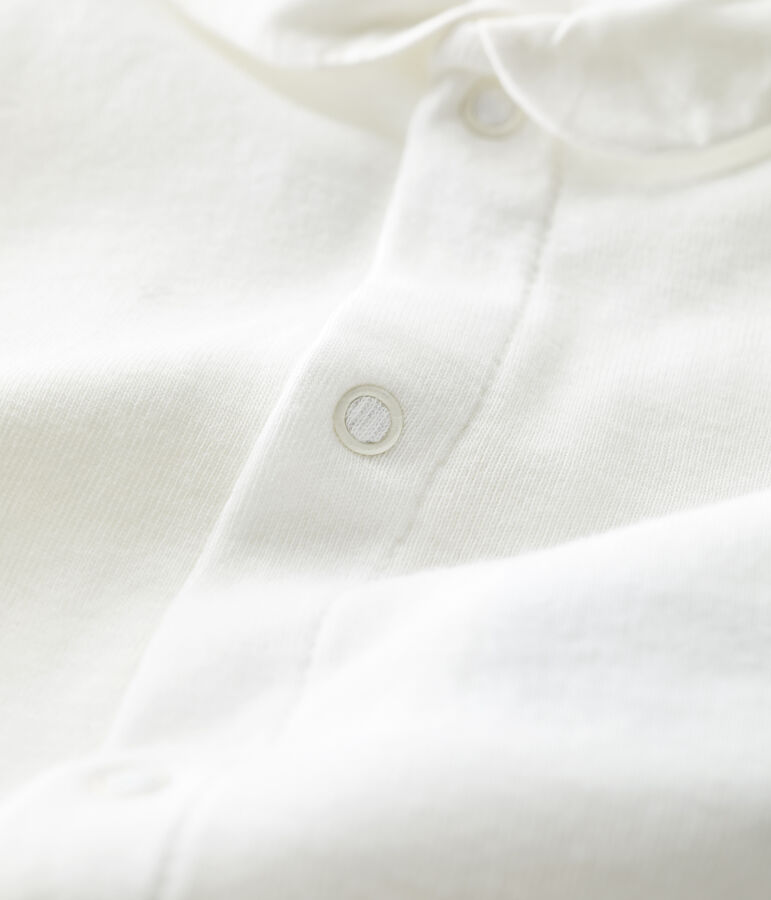 Body &agrave; col manches courtes en coton bio b&eacute;b&eacute; blanc MARSHMALLOW