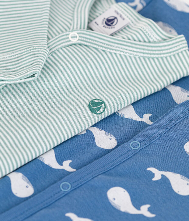 Lot de 2 pyjamas en coton b&eacute;b&eacute; multicouleur