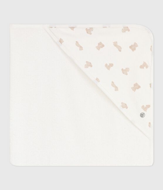 Carré de bain bébé en coton MARSHMALLOW/ BRUN