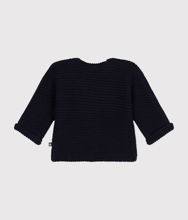 Cardigan en tricot point mousse b&eacute;b&eacute; bleu