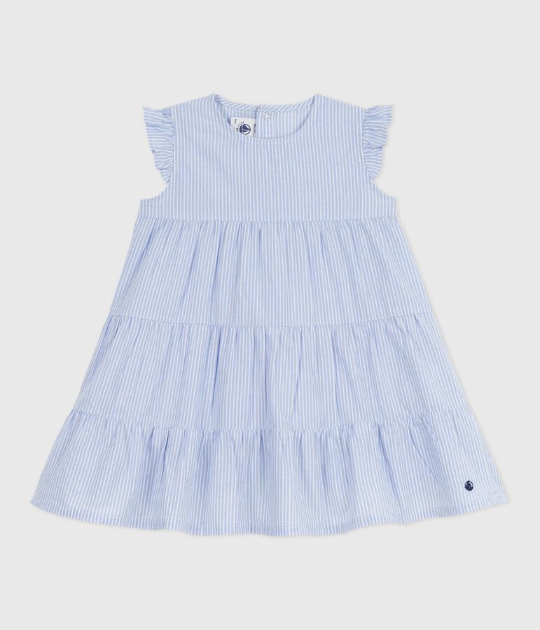 Robe sans manche en popeline ray&eacute;e b&eacute;b&eacute; BLEU/ MULTICO