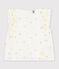 Blouse enfant en coton sans manche imprim&eacute;e fleurs blanc/vert