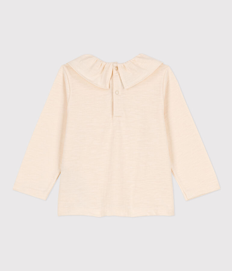 Blouse manches longues b&eacute;b&eacute; en jersey flamm&eacute; &eacute;cru