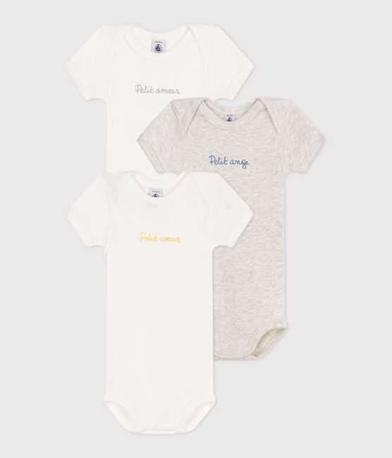 Lot de 3 bodies manches courtes en coton petit cœur bébé variante 1