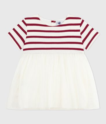 Robe bébé bi-matière manches courtes