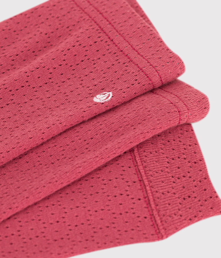 Legging b&eacute;b&eacute; en coton ajour&eacute; rose PAPI