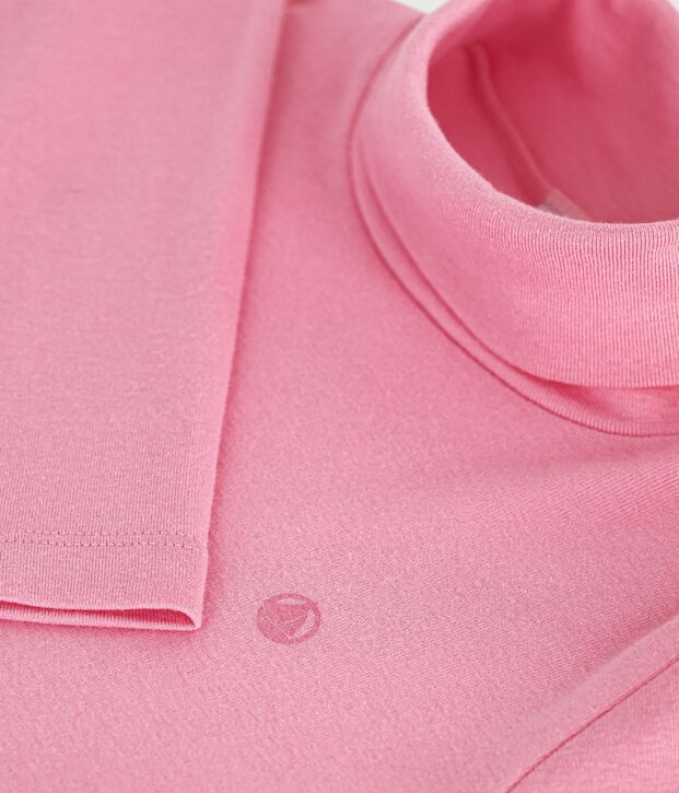 Sous-pull enfant en coton uni rose