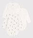 Lot de 3 bodies croisés manches longues lapins en coton bébé
