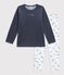 Pyjama  en coton blanc/bleu/multicouleur