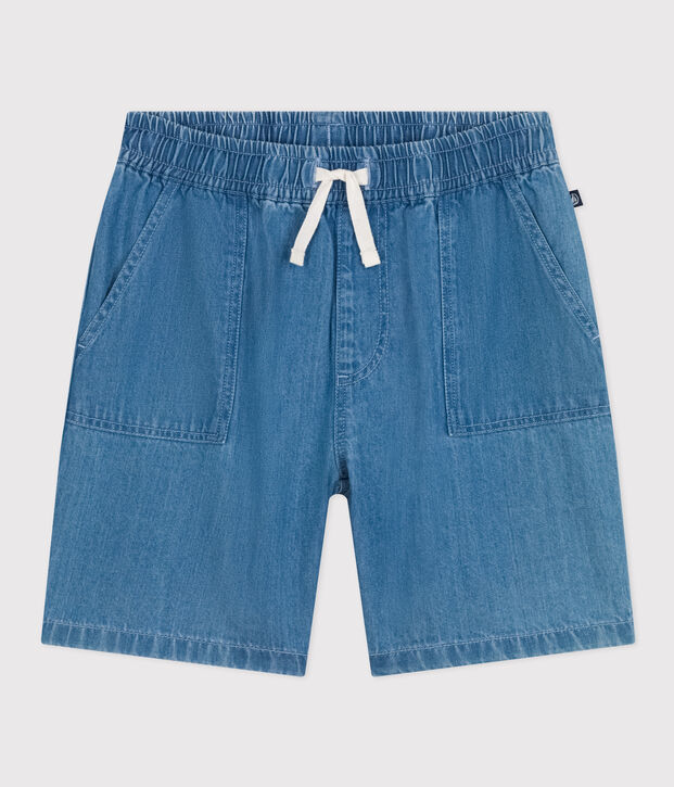 Short en denim l&eacute;ger enfant gar&ccedil;on bleu