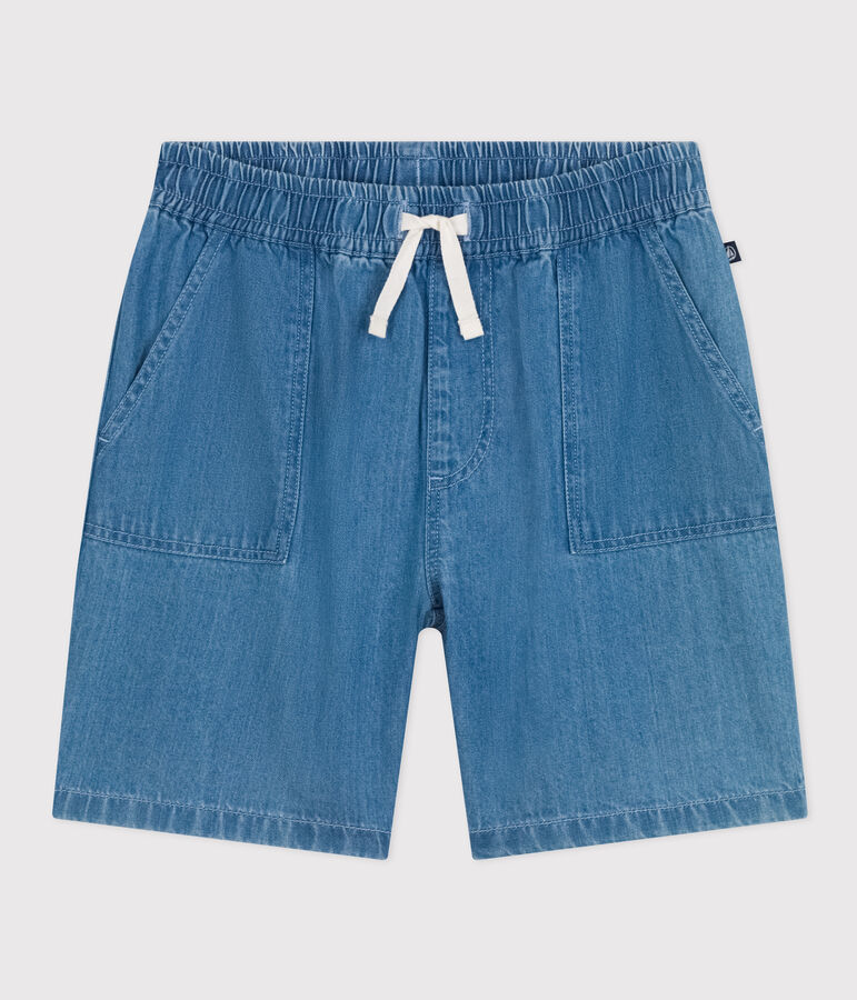 Short en denim l&eacute;ger enfant gar&ccedil;on bleu DENIM CLAIR