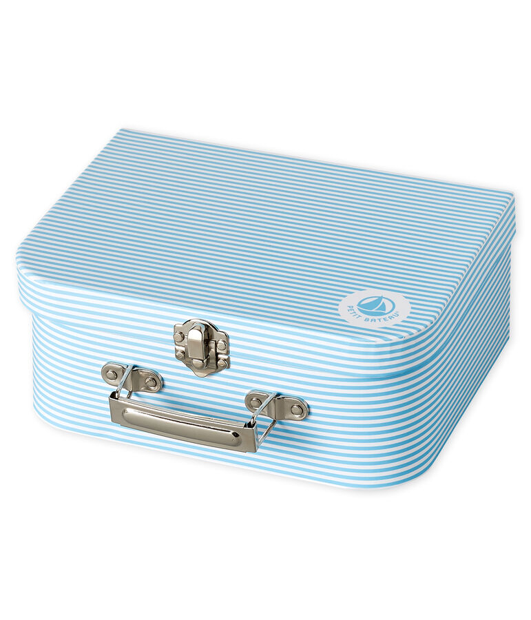 Lot cadeau b&eacute;b&eacute; 3 pi&egrave;ces en c&ocirc;te bleu/blanc