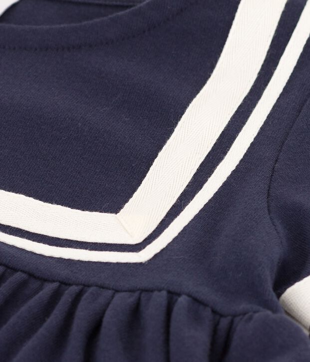 Robe manches courtes en coton bio enfant fille bleu