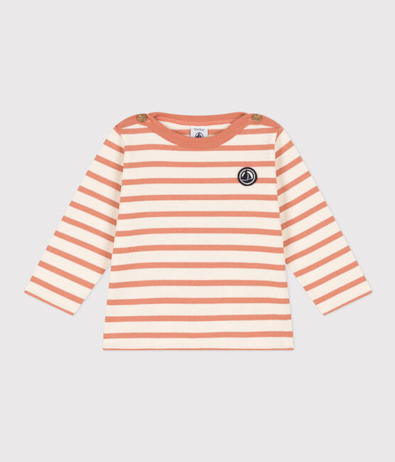 Marinière en jersey épais bébé rose AVALANCHE/blanc SIENNA