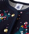 Cardigan bébé fille en tubique imprimé bleu SMOKING/blanc MULTICO