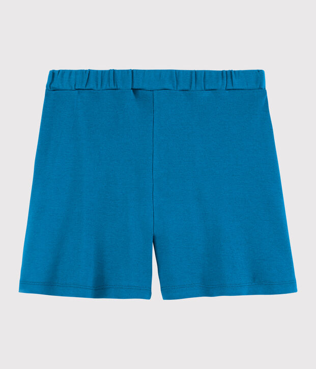Short en coton enfant fille bleu
