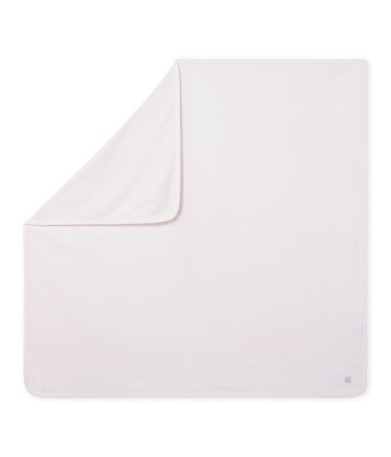 Drap b&eacute;b&eacute; mixte ray&eacute; milleraies rose VIENNE/blanc ECUME