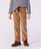 Pantalon droit enfant en velours beige fonc&eacute;