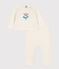 Ensemble en tricot laine et coton bébé blanc MARSHMALLOW