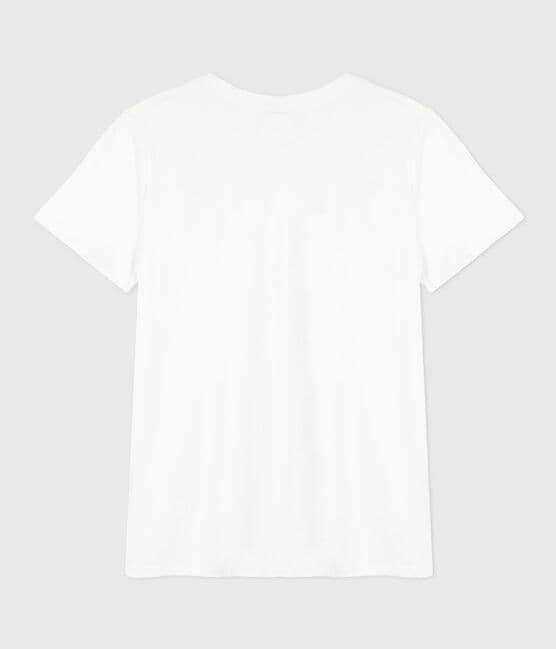 Tee-shirt LE DROIT col rond en coton Femme blanc ECUME