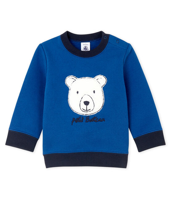 Sweatshirt bébé garçon en molleton bleu LIMOGES