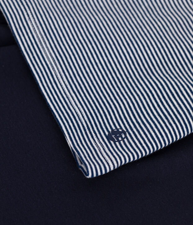 Pyjama short enfant en coton &agrave; rayures bleu/multicouleur