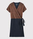 Robe manches courtes femme en lin naturel irisé