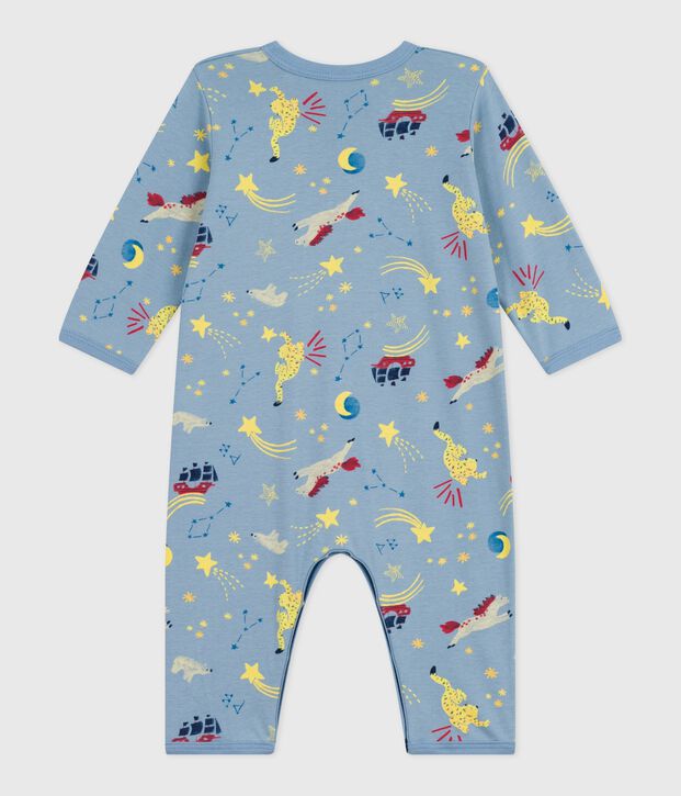 Pyjama b&eacute;b&eacute; en coton sans pieds imprim&eacute; bleu/multicouleur