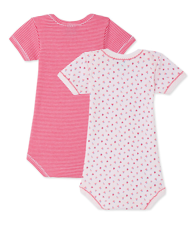 Lot de 2 bodies b&eacute;b&eacute; fille blanc